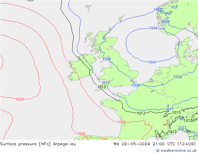 ciśnienie Arpege-eu śro. 29.05.2024 21 UTC