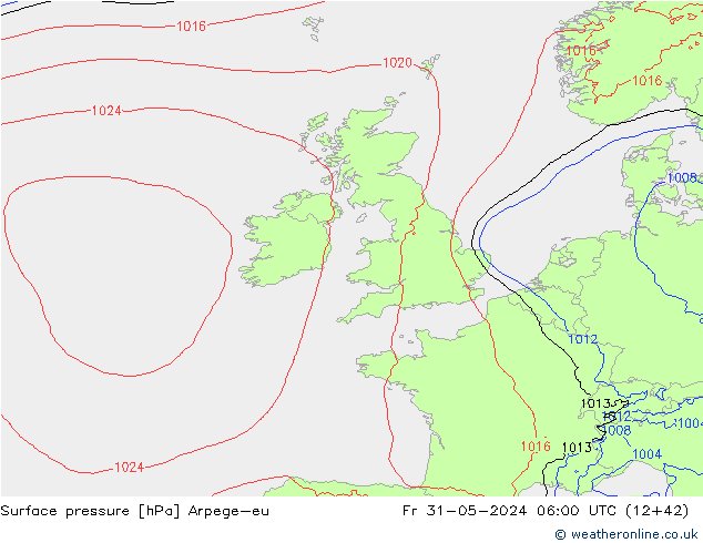 Bodendruck Arpege-eu Fr 31.05.2024 06 UTC