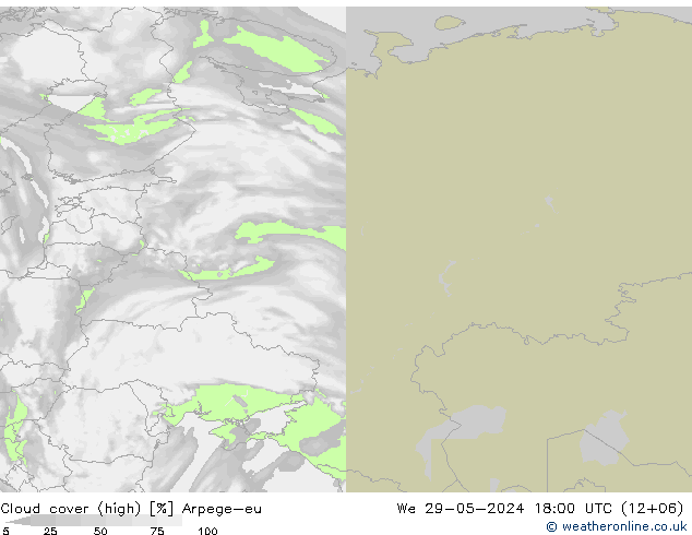 Bulutlar (yüksek) Arpege-eu Çar 29.05.2024 18 UTC