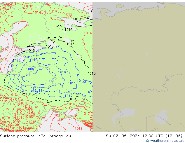 Yer basıncı Arpege-eu Paz 02.06.2024 12 UTC