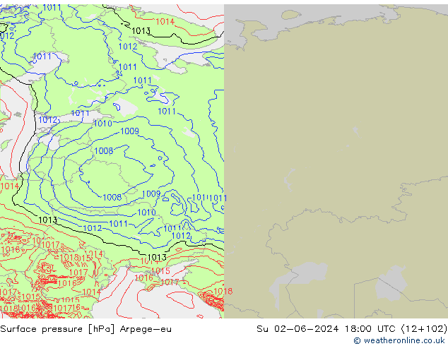 Surface pressure Arpege-eu Su 02.06.2024 18 UTC