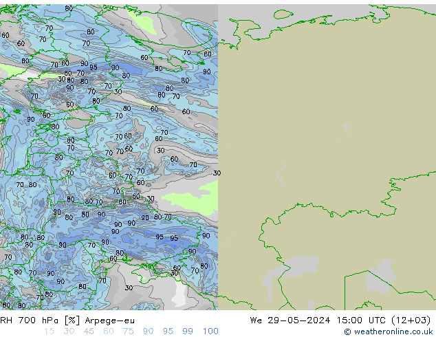 RV 700 hPa Arpege-eu wo 29.05.2024 15 UTC