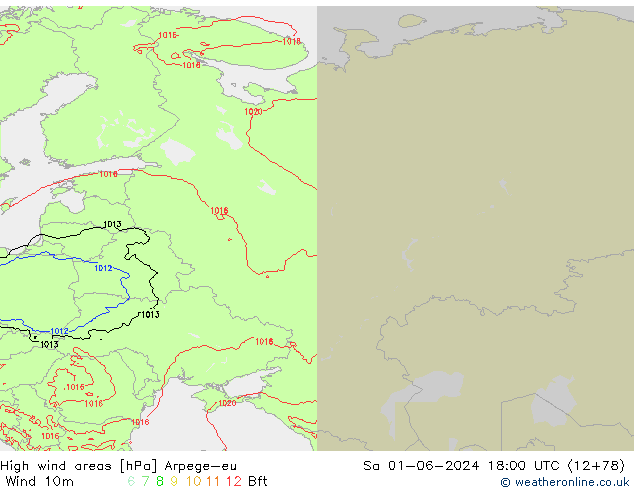 High wind areas Arpege-eu sab 01.06.2024 18 UTC