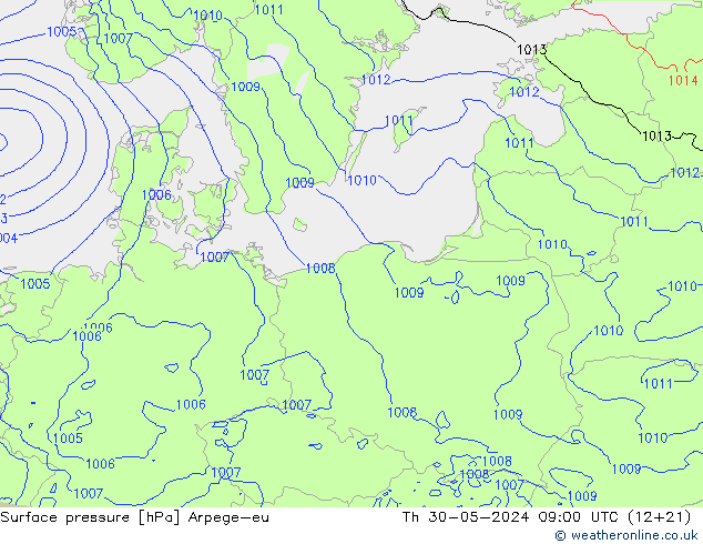 Yer basıncı Arpege-eu Per 30.05.2024 09 UTC