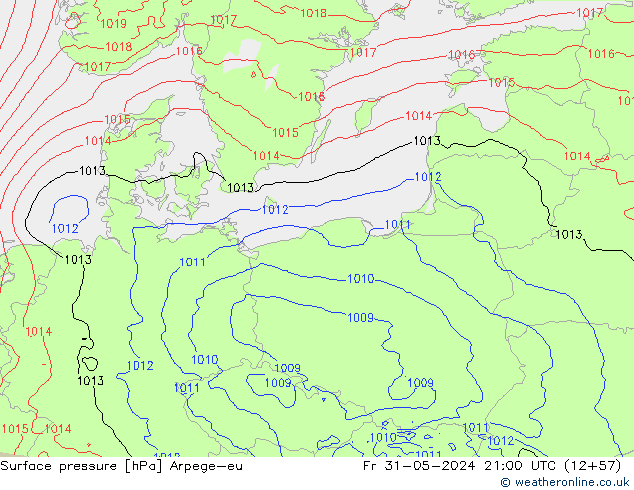 pression de l'air Arpege-eu ven 31.05.2024 21 UTC