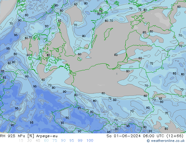 925 hPa Nispi Nem Arpege-eu Cts 01.06.2024 06 UTC