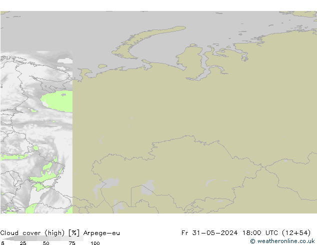 vysoký oblak Arpege-eu Pá 31.05.2024 18 UTC