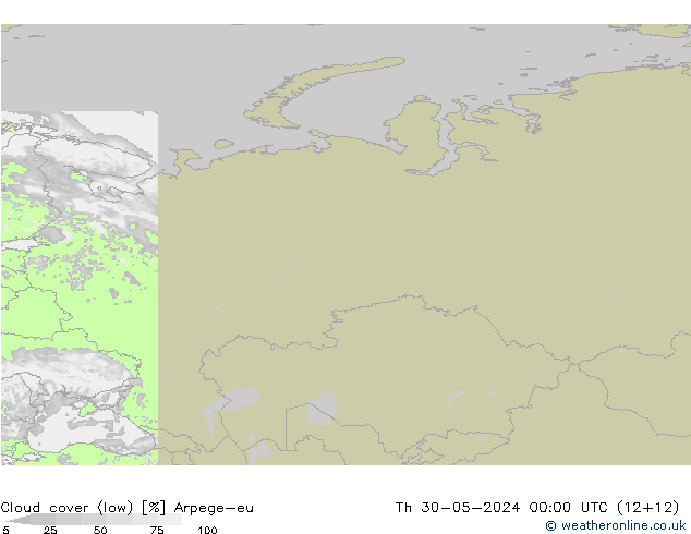 zachmurzenie (niskie) Arpege-eu czw. 30.05.2024 00 UTC