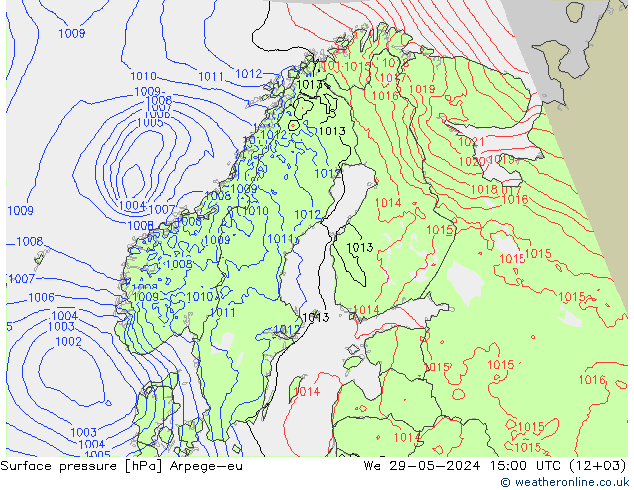 pression de l'air Arpege-eu mer 29.05.2024 15 UTC