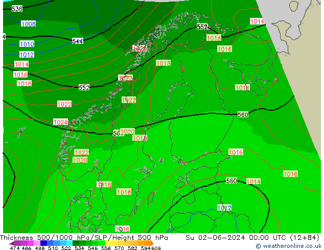 Thck 500-1000hPa Arpege-eu Ne 02.06.2024 00 UTC