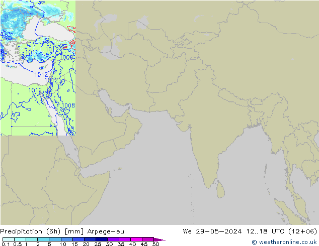 Precipitation (6h) Arpege-eu We 29.05.2024 18 UTC