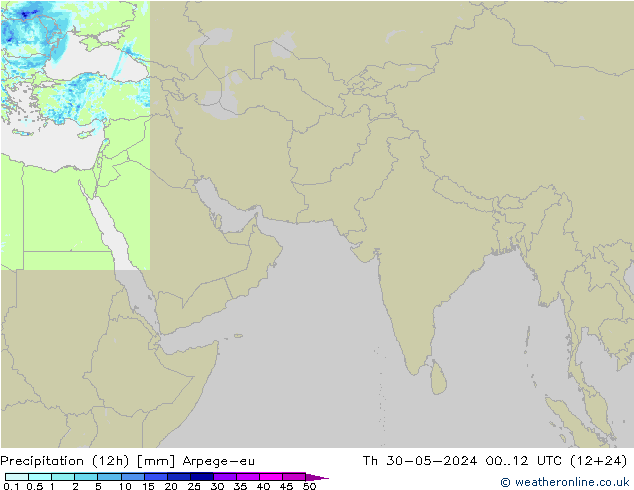 Precipitation (12h) Arpege-eu Čt 30.05.2024 12 UTC