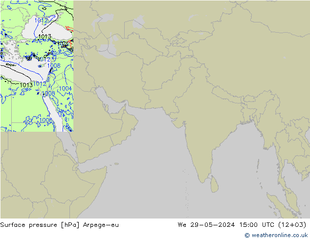 地面气压 Arpege-eu 星期三 29.05.2024 15 UTC