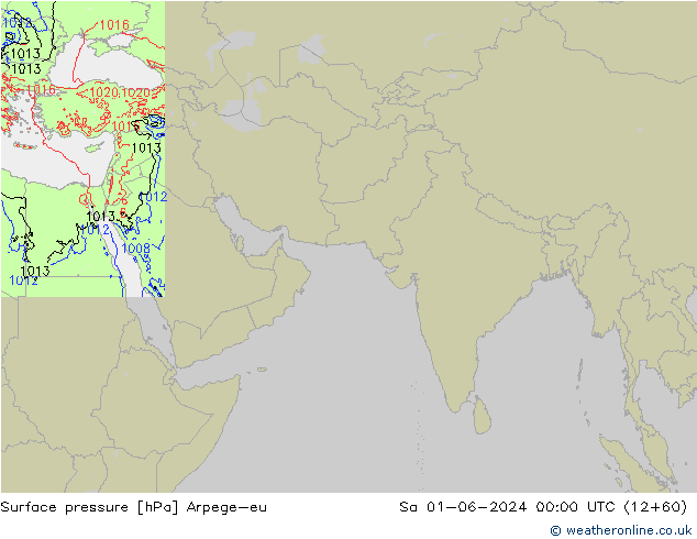 приземное давление Arpege-eu сб 01.06.2024 00 UTC