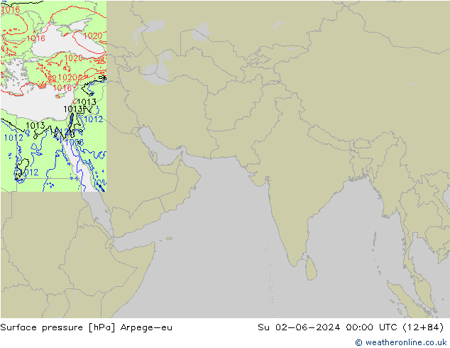 Atmosférický tlak Arpege-eu Ne 02.06.2024 00 UTC