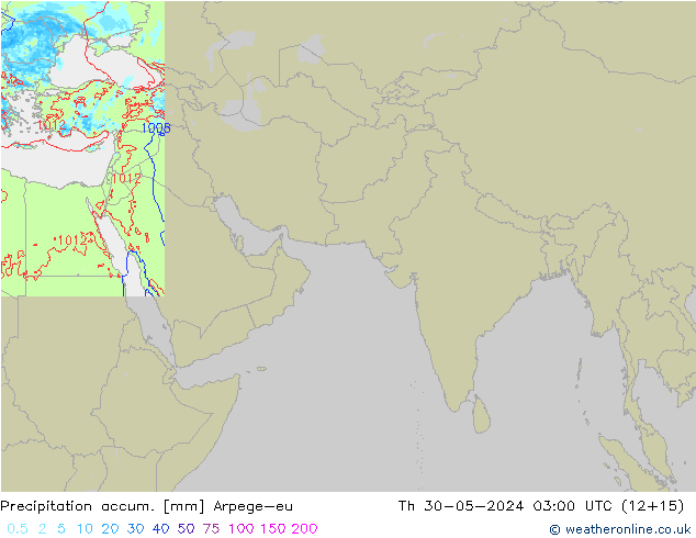 Precipitation accum. Arpege-eu  30.05.2024 03 UTC