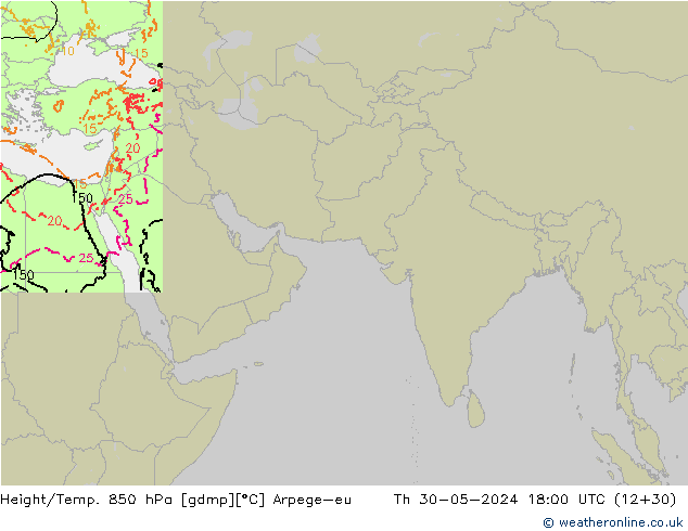 Height/Temp. 850 hPa Arpege-eu  30.05.2024 18 UTC