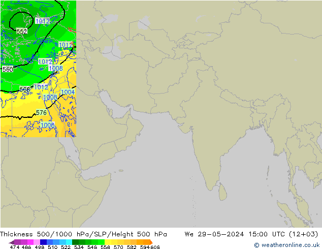 Thck 500-1000hPa Arpege-eu  29.05.2024 15 UTC