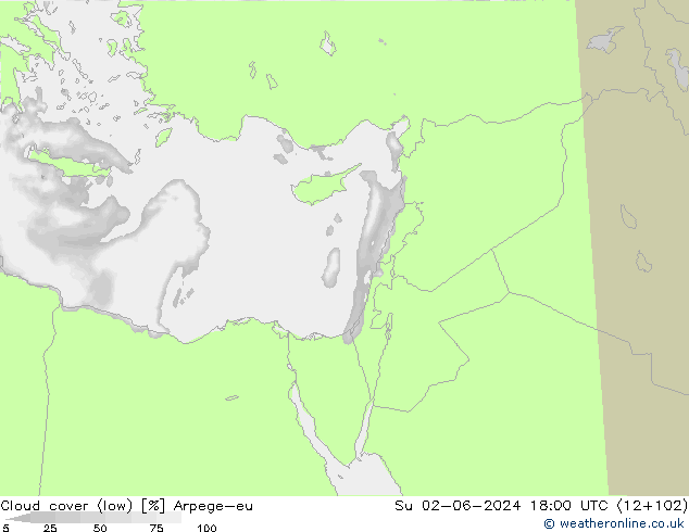 zachmurzenie (niskie) Arpege-eu nie. 02.06.2024 18 UTC