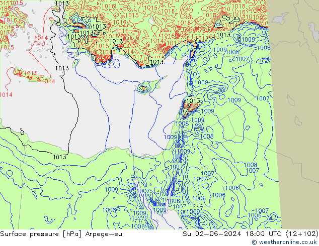 приземное давление Arpege-eu Вс 02.06.2024 18 UTC