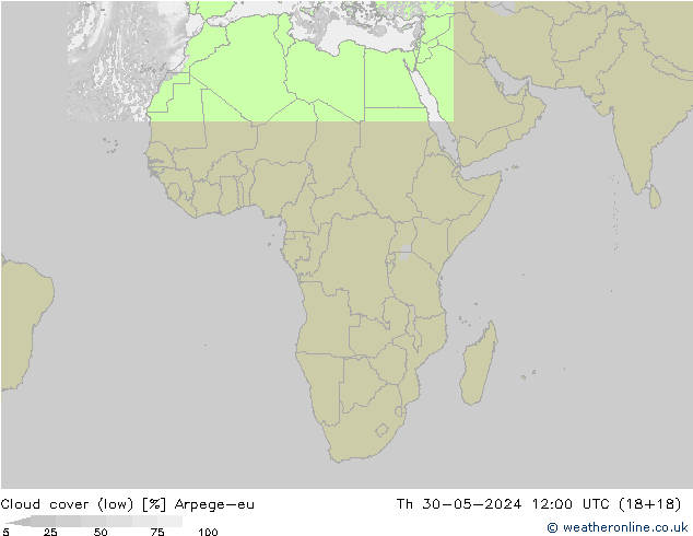 zachmurzenie (niskie) Arpege-eu czw. 30.05.2024 12 UTC