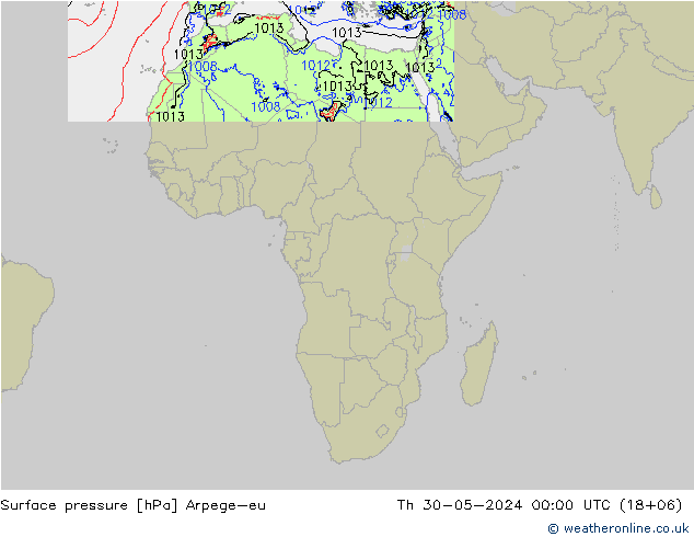 Surface pressure Arpege-eu Th 30.05.2024 00 UTC