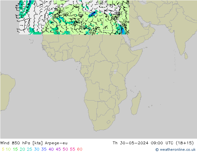  850 hPa Arpege-eu  30.05.2024 09 UTC