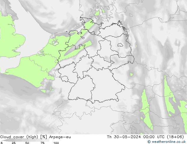 Wolken (hohe) Arpege-eu Do 30.05.2024 00 UTC