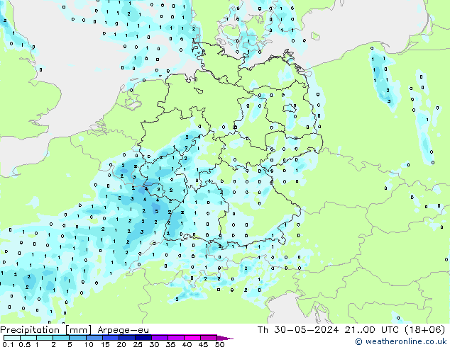 precipitação Arpege-eu Qui 30.05.2024 00 UTC