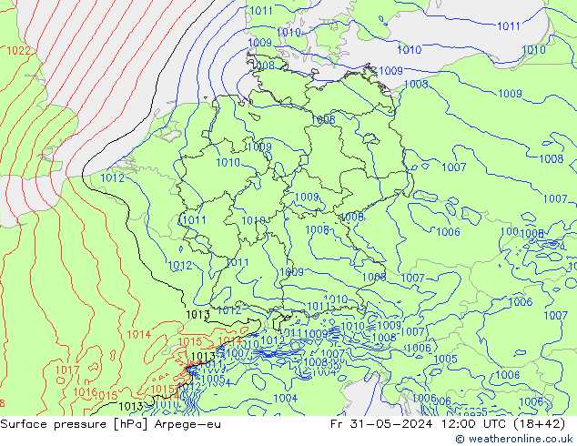 Yer basıncı Arpege-eu Cu 31.05.2024 12 UTC