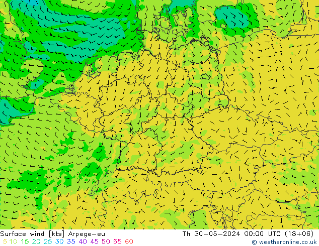 Bodenwind Arpege-eu Do 30.05.2024 00 UTC