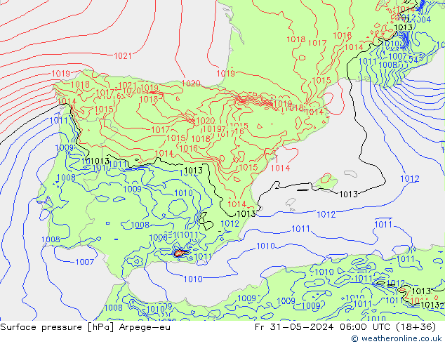 pression de l'air Arpege-eu ven 31.05.2024 06 UTC