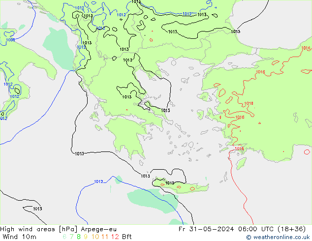 Windvelden Arpege-eu vr 31.05.2024 06 UTC