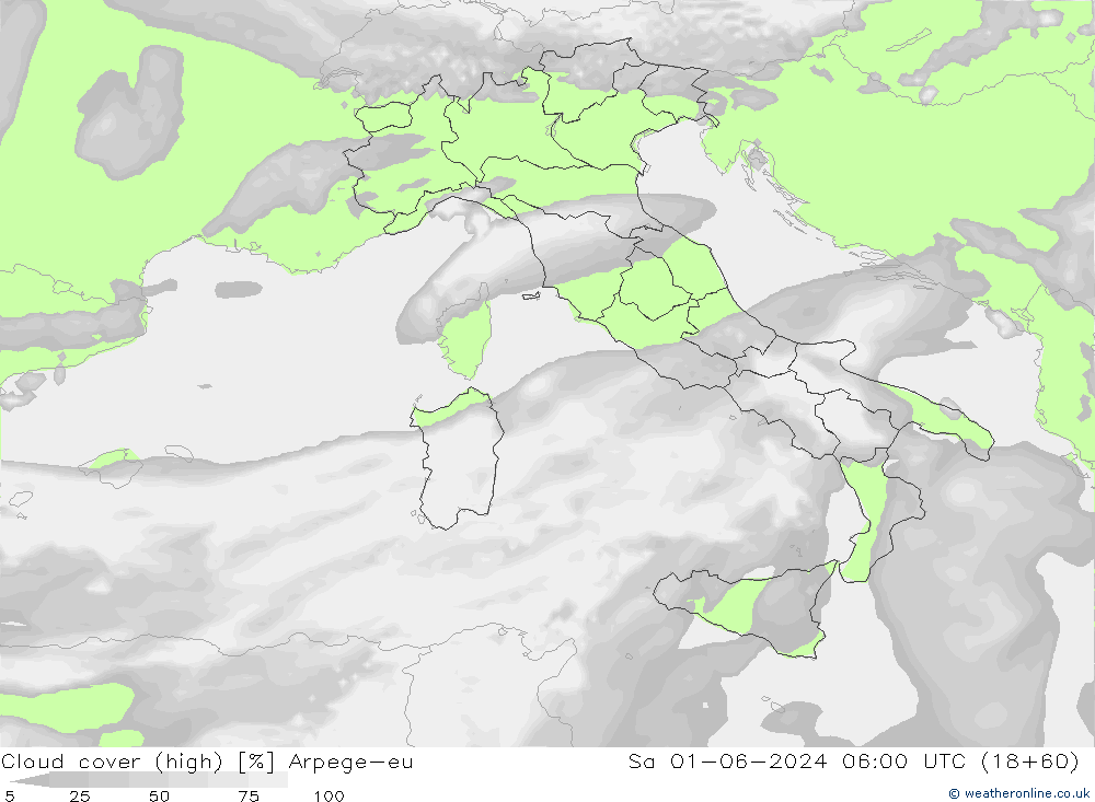 Bulutlar (yüksek) Arpege-eu Cts 01.06.2024 06 UTC