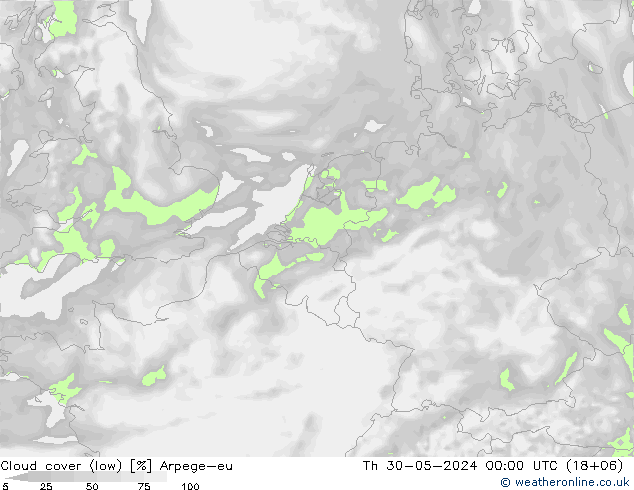 nízká oblaka Arpege-eu Čt 30.05.2024 00 UTC