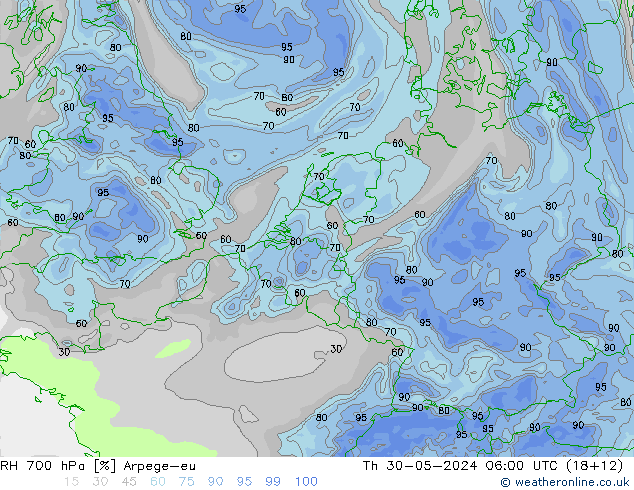 700 hPa Nispi Nem Arpege-eu Per 30.05.2024 06 UTC