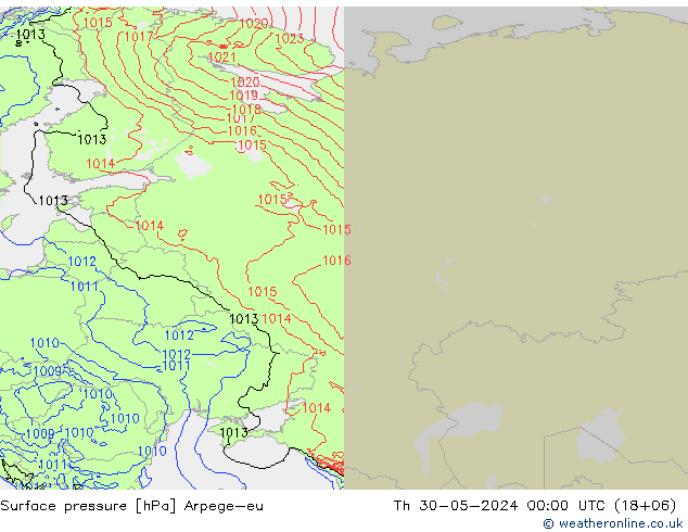 Surface pressure Arpege-eu Th 30.05.2024 00 UTC