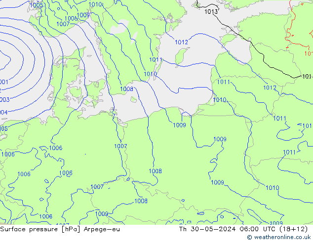 Yer basıncı Arpege-eu Per 30.05.2024 06 UTC