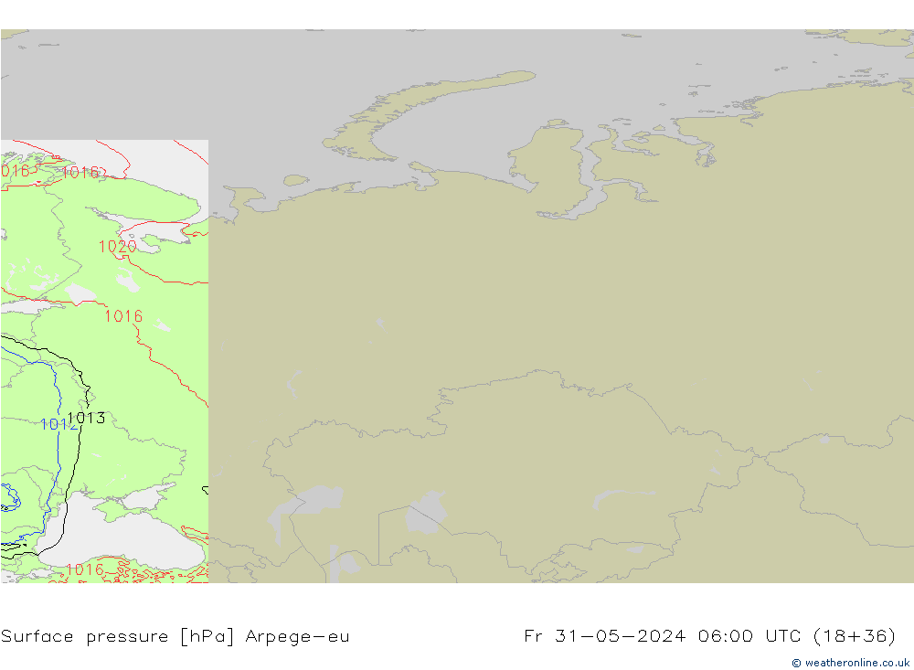 Yer basıncı Arpege-eu Cu 31.05.2024 06 UTC