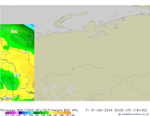 Thck 850-1000 hPa Arpege-eu Fr 31.05.2024 00 UTC