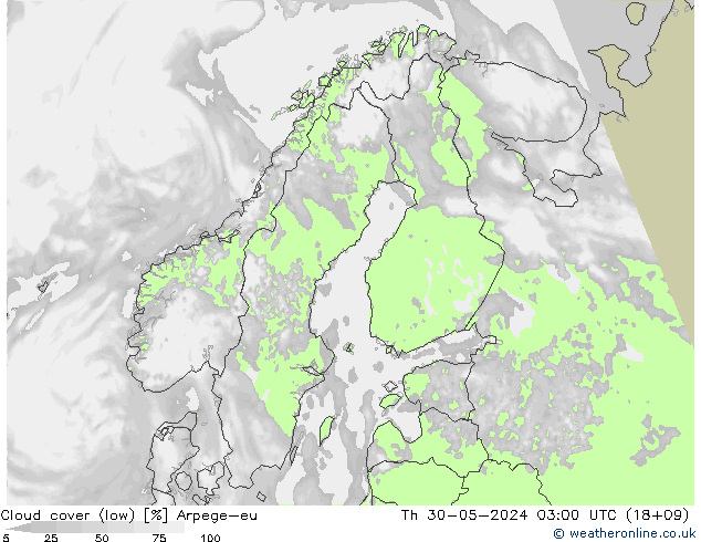 Nubes bajas Arpege-eu jue 30.05.2024 03 UTC