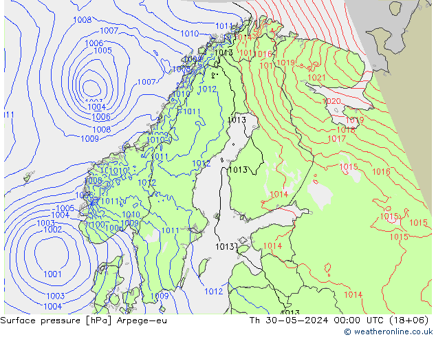 Bodendruck Arpege-eu Do 30.05.2024 00 UTC