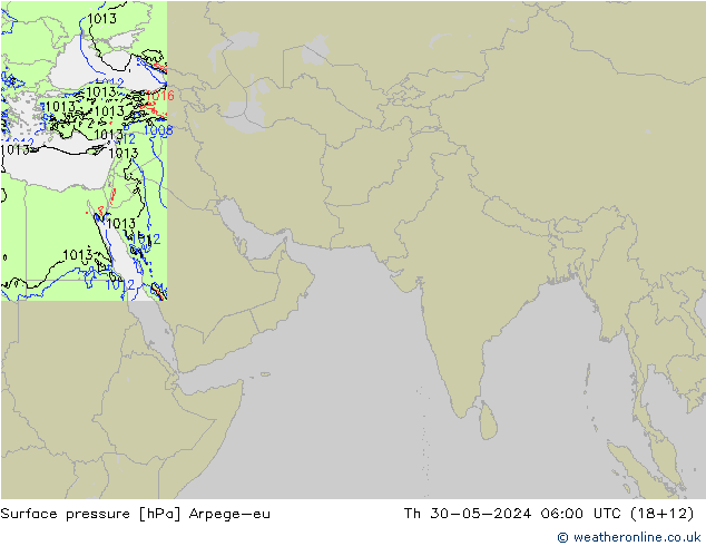 pressão do solo Arpege-eu Qui 30.05.2024 06 UTC