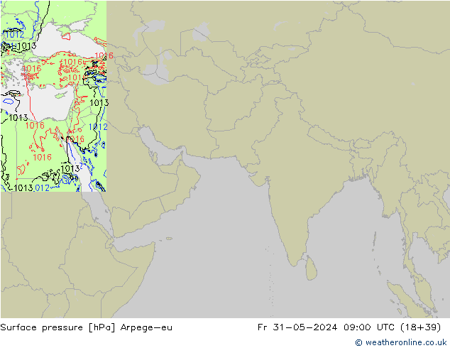 приземное давление Arpege-eu пт 31.05.2024 09 UTC