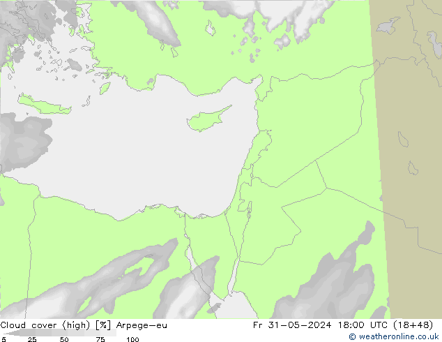 vysoký oblak Arpege-eu Pá 31.05.2024 18 UTC