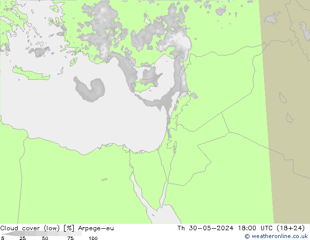 Bulutlar (düşük) Arpege-eu Per 30.05.2024 18 UTC