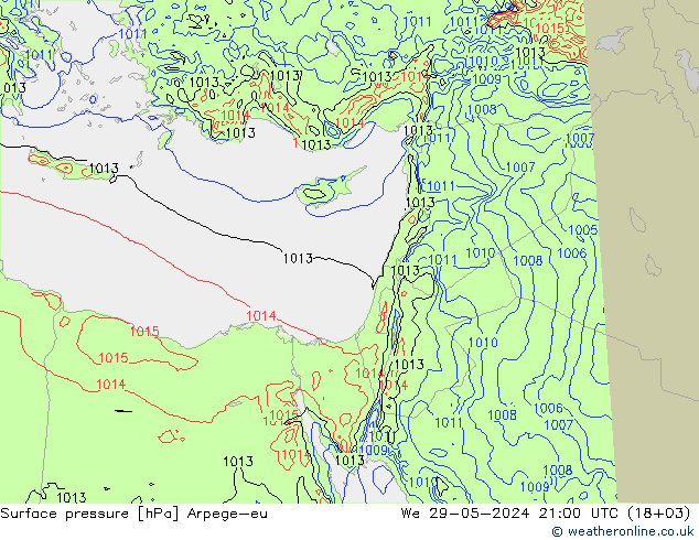 Surface pressure Arpege-eu We 29.05.2024 21 UTC