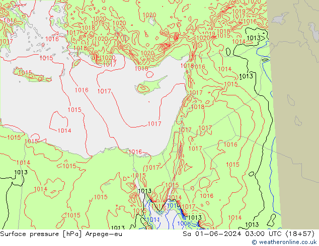 pressão do solo Arpege-eu Sáb 01.06.2024 03 UTC