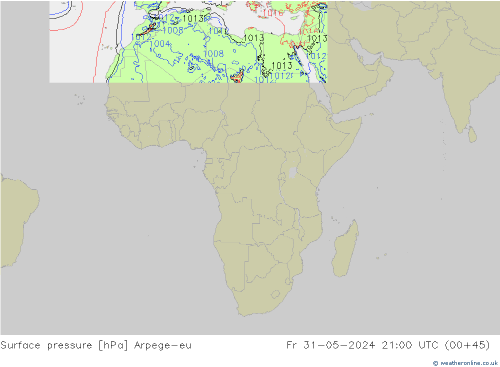 Yer basıncı Arpege-eu Cu 31.05.2024 21 UTC