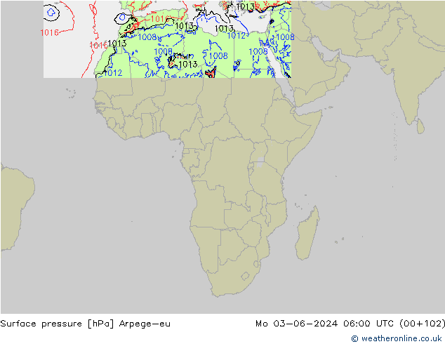 Luchtdruk (Grond) Arpege-eu ma 03.06.2024 06 UTC